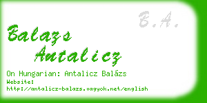 balazs antalicz business card